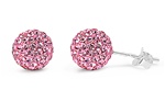 Silver Crystal Ball Earring - 8 mm