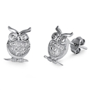 Silver CZ Earring - Owl