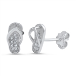 Silver CZ Earring - Flip Flops