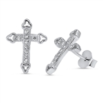 Silver CZ Earring - Cross