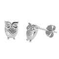 Silver CZ Earring - Owl