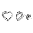 Silver CZ Earring - Heart