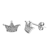 Silver CZ Earring - Crown