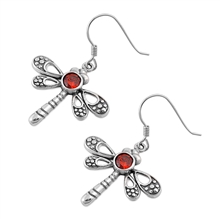 Silver CZ Earring - Dragonfly