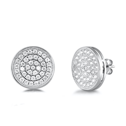 Silver CZ Earring - Circles