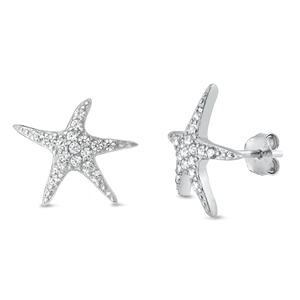 Silver CZ Earring - Starfish