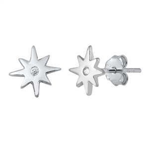 Silver Stud Earrings - Star