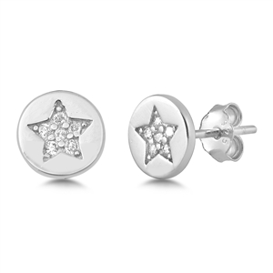 Silver Stud Earrings - Star