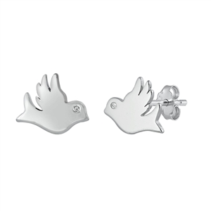 Silver CZ Earrings - Dove