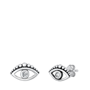 Silver CZ Earrings - Eyes