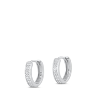 Silver CZ Huggie Earrings