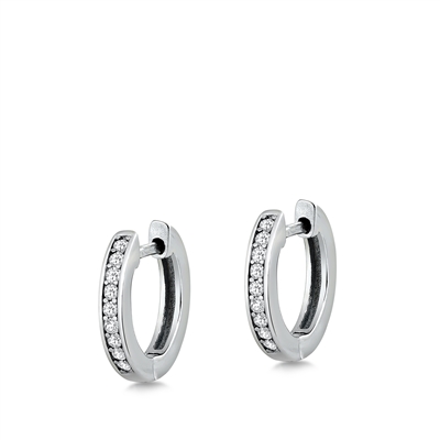 Silver CZ Huggie Earrings