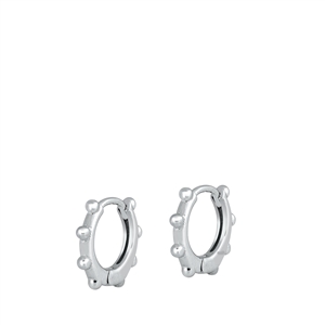Silver CZ Huggie Earrings