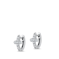 Silver CZ Huggie Earrings