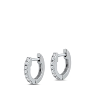 Silver CZ Huggie Earrings