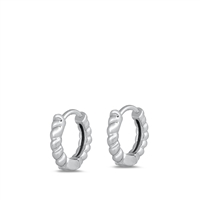 Silver CZ Huggie Earrings