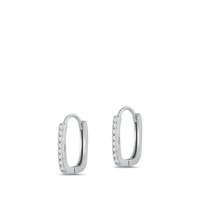 Silver CZ Huggie Earrings