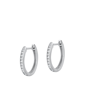 Silver CZ Huggie Earrings