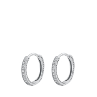 Silver CZ Huggie Earrings