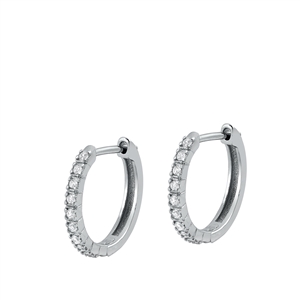 Silver CZ Huggie Earrings