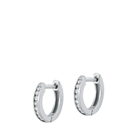 Silver CZ Huggie Earrings