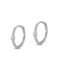 Silver CZ Huggie Hoops