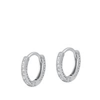 Silver CZ Huggie Earrings