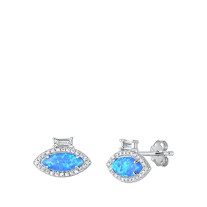 Silver Stud Earrings - Marquise