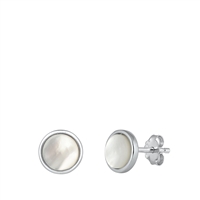 Silver CZ Earrings - Pearl