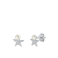 Silver Earrings - Starfish