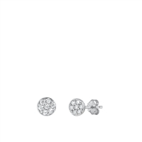 Silver CZ Earrings - Round