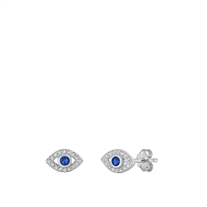 Silver CZ Earrings - Eye