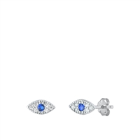 Silver CZ Earrings - Eye