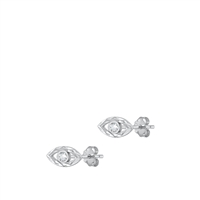Silver CZ Earrings - Eye