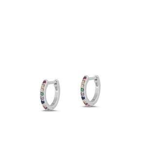 Silver CZ Hoop Earrings