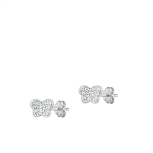 Silver CZ Earring - Butterfly