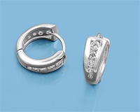 Silver CZ Huggie Earrings