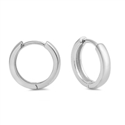 Silver Huggie Earrings - Rounded