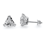 Triangle Clear CZ Stud Earrings - Stamping