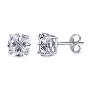 Round Invisible Clear CZ Stud Earrings - Casting