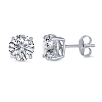 Round Clear CZ Stud Earrings - Casting