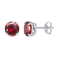 7mm Round Color CZ Stud Earrings - Casting