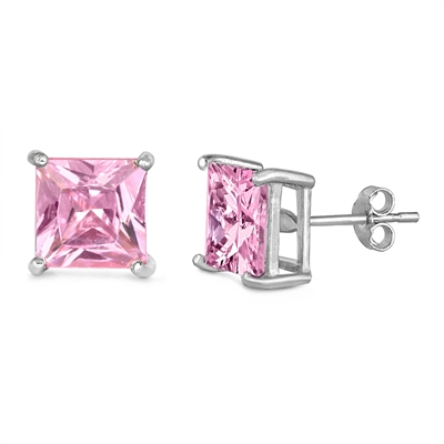 3x3 mm Square Color CZ Stud Earrings - Casting