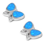 Silver Lab Opal Earrings