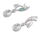 Silver Lab Opal Earrings