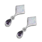 Silver Lab Opal Earrings