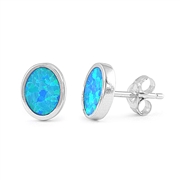 Silver Lab Opal Earrings