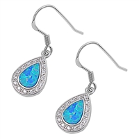 Silver Lab Opal Earrings