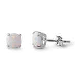 Silver Lab Opal Earrings