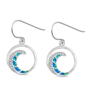 Silver Lab Opal Earrings - Wave